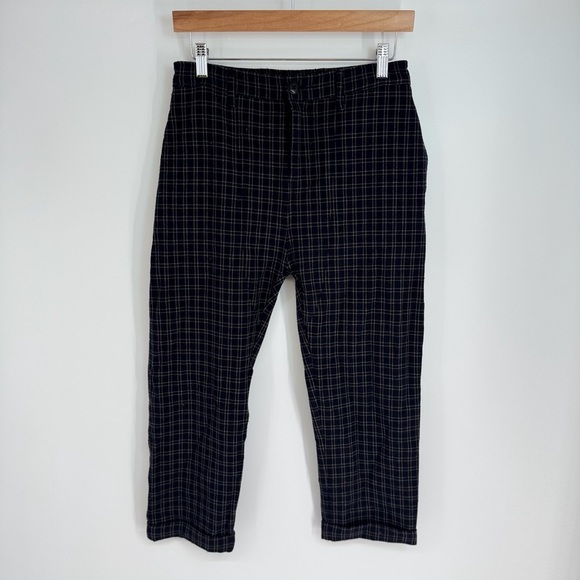 THE GREAT. Pants - The Great. Ranger Plaid Mid Rise Straight Leg Cropped Leg Dress Pants